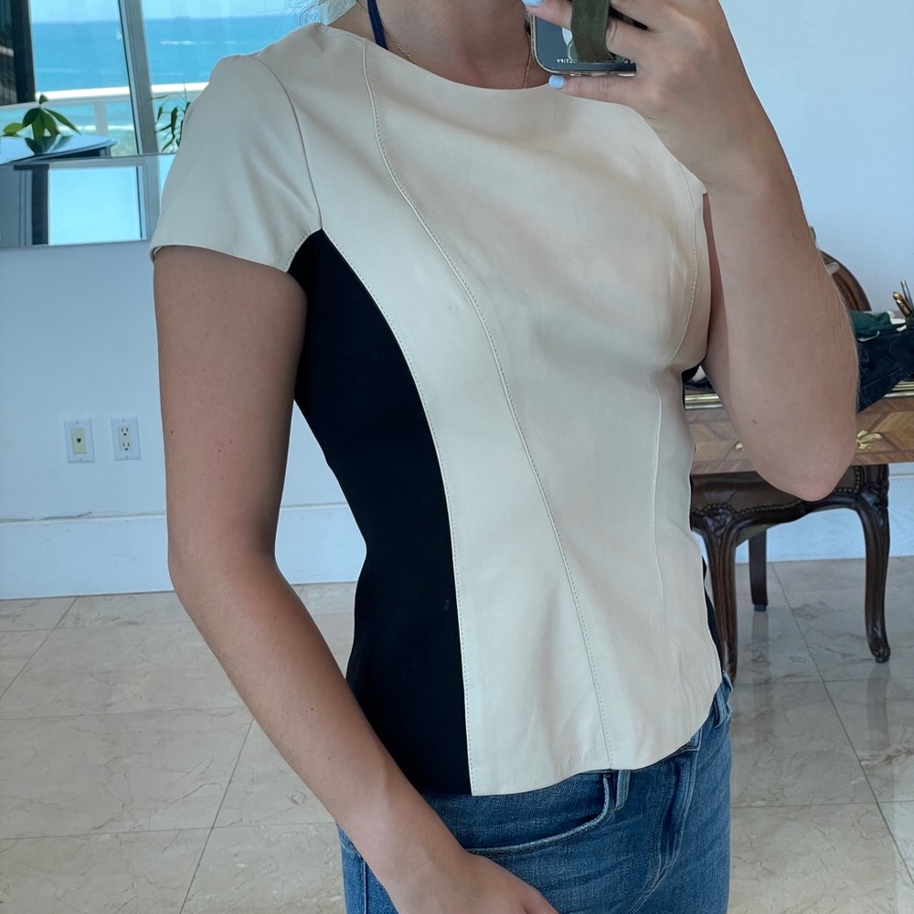 Leather Cream Shirt